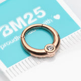Detail View 2 of Rose Gold Sparkle Eclipse Seamless Clicker Hoop Ring