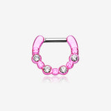 Colorline Elan Multi-Gem Septum Clicker-Pink/Clear