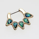 Detail View 2 of Golden Opal Quinary Spear Septum Clicker-Black