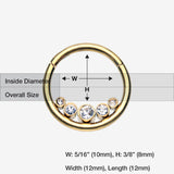 Golden Divinity Sparkle Gems Seamless Clicker Hoop Ring-Clear