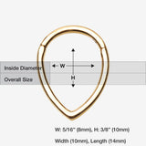 Detail View 1 of Golden Classic Teardrop Seamless Clicker Hoop Ring