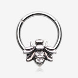 Vintage Honey Bee Sparkle Seamless Clicker Hoop Ring