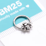 Detail View 4 of Vintage Honey Bee Sparkle Seamless Clicker Hoop Ring-Clear Gem