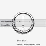 Detail View 1 of Classic Rope Seamless Clicker Hoop Ring