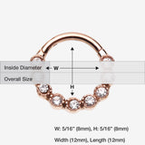 Detail View 1 of Rose Gold Bubble Glam Sparkles Seamless Clicker Hoop Ring-Clear Gem