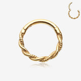 Vintage Twisted Rope Seamless Clicker Hoop Ring
