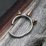 Rose Gold Triple Spikes Seamless Clicker Ring