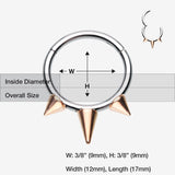 Rose Gold Triple Spikes Seamless Clicker Ring
