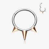 Rose Gold Triple Spikes Seamless Clicker Ring*