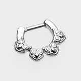 Tribal Tetra Septum Clicker-Steel