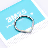 Detail View 2 of Fire Opal Lined Sparkle Chevron Seamless Clicker Hoop Ring-White