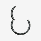 Detail View 1 of Blackline Pyramid Studded Geometric Seamless Clicker Hoop Ring