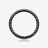 Blackline Pyramid Studded Geometric Seamless Clicker Hoop Ring
