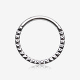 Pyramid Studded Geometric Seamless Clicker Hoop Ring
