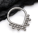 Detail View 1 of Bali Beads Chevron Teardrop Seamless Clicker Hoop Ring