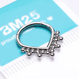 Detail View 2 of Bali Beads Chevron Teardrop Seamless Clicker Hoop Ring