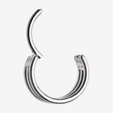 Detail View 1 of Triple Row Hoop Steel Seamless Clicker Hoop Ring