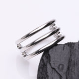 Detail View 2 of Triple Row Hoop Steel Seamless Clicker Hoop Ring