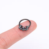Detail View 2 of Blackline Night Bat Steel Seamless Clicker Hoop Ring