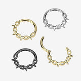 Detail View 1 of Thorned Chainlink Clicker Hoop Ring