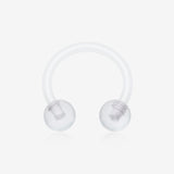 UV Acrylic Flexible Shaft Horseshoe Circular Barbell-Clear