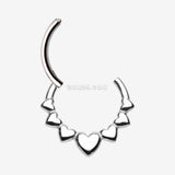 Detail View 1 of Queen of Hearts Steel Seamless Clicker Hoop Ring