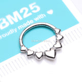 Detail View 3 of Queen of Hearts Steel Seamless Clicker Hoop Ring