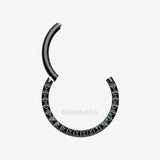 Detail View 1 of Blackline Pyramid Studded Geometric Seamless Clicker Hoop Ring