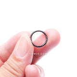 Detail View 4 of Blackline Pyramid Studded Geometric Seamless Clicker Hoop Ring