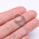 Detail View 2 of Chained Royal Bali Beads Steel Seamless Clicker Hoop Ring