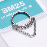 Detail View 4 of Chained Royal Bali Beads Steel Seamless Clicker Hoop Ring