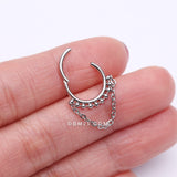 Detail View 3 of Chained Royal Bali Beads Steel Seamless Clicker Hoop Ring