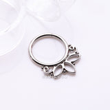 Detail View 2 of Lotus Floral Filigree Elegance Clicker Hoop Ring