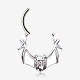 Detail View 1 of Flying Night Bat Steel Clicker Hoop Ring
