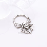 Detail View 2 of Venomous Skull Spider Steel Clicker Hoop Ring