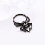 Detail View 2 of Blackline Venomous Skull Spider Steel Clicker Hoop Ring
