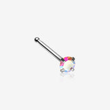 Iridescent Sparkle Gem Prong Set Nose Stud Ring