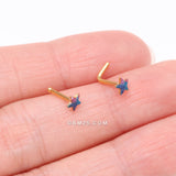 Detail View 3 of Golden Kawaii Pop Star Iridescent Sparkle Nose Stud Ring
