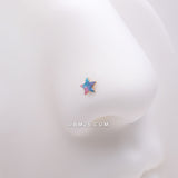 Detail View 1 of Golden Kawaii Pop Star Iridescent Sparkle Nose Stud Ring