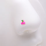 Detail View 1 of Golden Kawaii Pop Juicy Pink Cherry Nose Stud Ring