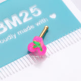 Detail View 4 of Golden Kawaii Pop Juicy Pink Cherry Nose Stud Ring