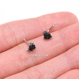 Detail View 3 of Vintage Gothic Black Rose Nose Stud Ring
