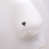 Detail View 1 of Vintage Gothic Black Rose Nose Stud Ring