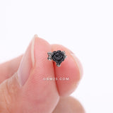 Detail View 2 of Vintage Gothic Black Rose Nose Stud Ring