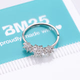 Detail View 4 of Brilliant Blooming Flower Multi-Gem Bendable Hoop Ring-Clear Gem