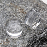 A Pair of Faceted Pyrex Glass Gem Double Flared Ear Gauge Plug