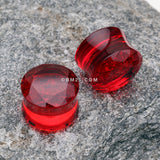 A Pair of Faceted Pyrex Glass Gem Double Flared Ear Gauge Plug