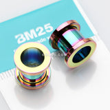 Detail View 3 of A Pair of Colorline Steel Screw-Fit Ear Gauge Tunnel Plug-Green