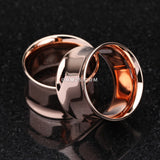 Detail View 3 of A Pair of Rose Gold PVD Steel Double Flared Ear Gauge Flesh Tunnel Plug
