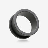 A Pair of Matte Black Steel Screw-Fit Ear Gauge Tunnel Plug